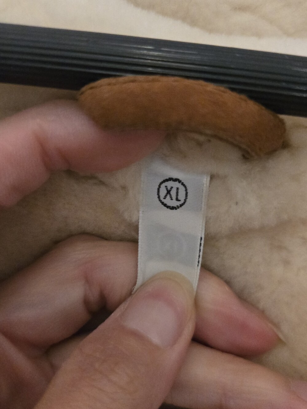 100% Shearling Hooded Suede Coat in Chestnut Brown - Picture 5 of 6